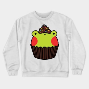 Frog cupcake with chocolate frosting Crewneck Sweatshirt